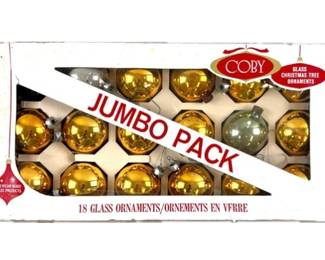 Vintage Box Of Glass Christmas Balls