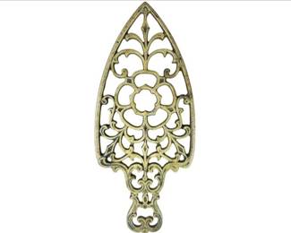 Vintage Brass Trivet Signed & Dated Virginia Metal Workers "VM - Rosette"