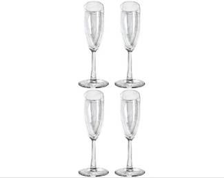 Champagne Flutes With Paneled Stems