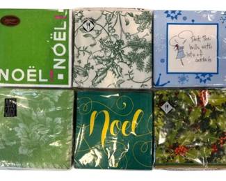 New! Holiday Cocktail Napkins - Signed "Caspari", "Avante Garde", "Mesafina", & More!