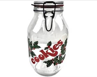 Oversized Glass Mason Jar - Christmas Cookie Design