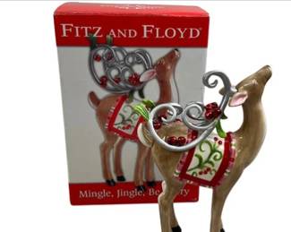 Fitz & Floyd Porcelain Reindeer - Appears New & Unused - With Original Box & Packaging