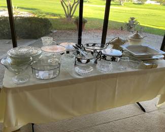 Serving items, cut glass, Waterford