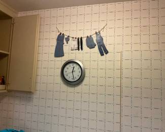 Laundry decor, clock