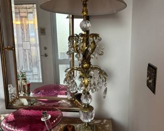 Hollywood Regency Luster Lamp