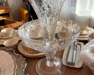 Cut Crystal Compote with Epergne