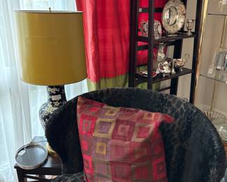 Chenille leopard pair off modern chairs