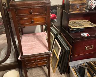 Pictures, small table, and more