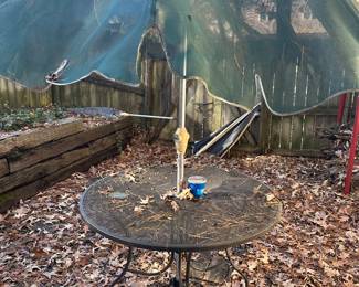 Patio table & awning - back yard 