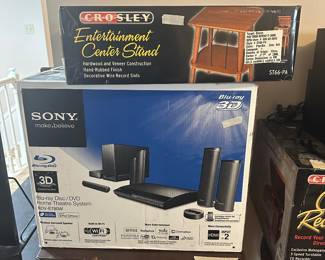 Crosley entertainment center stand(nib) & Sony Blu- Ray DVD home entertainment center 