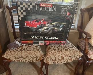 Matching wood chairs & Carrera Evolution  “Le Mans Thunder