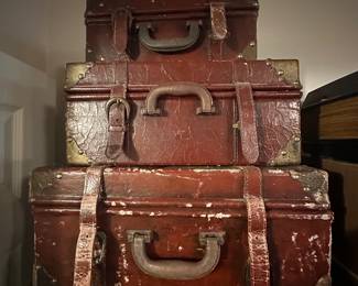 Vintage leather suitcases