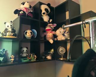 Shelving, lights, bears