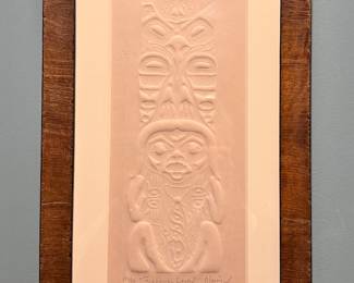 Arnie Weimer, Signed, number 246/750, framed Alaskan folklore art of "Frog Woman Legend"