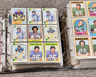 A collection of football cards