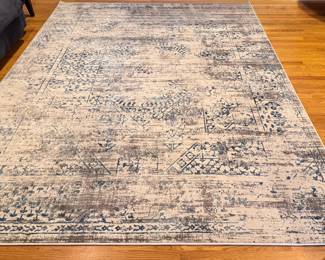 7'^' x 9'6" Juliet Collection Rug. Blues and grays. From Turkey