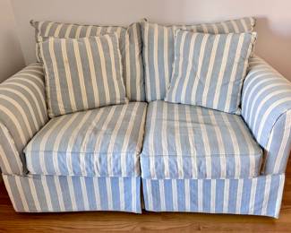 Allen White striped loveseat