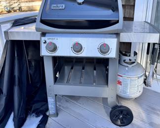 Weber Spirit II grill and tools