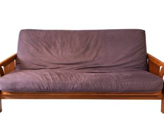 Wood frame futon with cushion