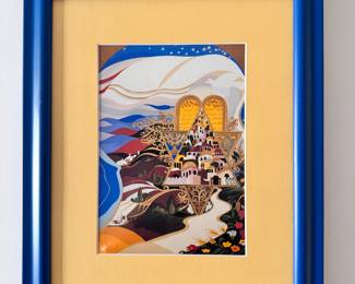 Bracha Lavee Brym, "Land of Milk and Honey" framed foil art with signature