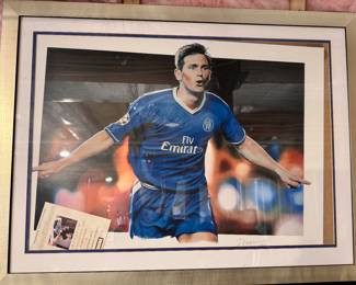 Framed soccer print of Frank Lampard - Chelsea FC