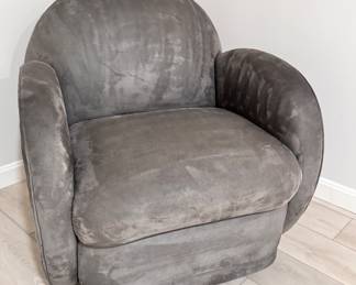 Small gray swivel chair