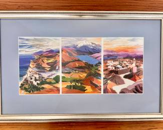 Bracha Lavee Brym "Israel & Zion" framed art with signature