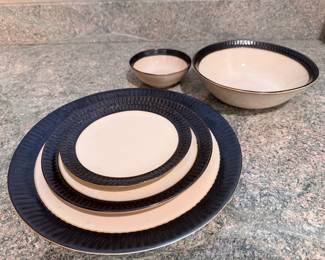 Crate & Barrel dishes, 12 place settings. Pattern: Scavo
