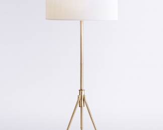 Silver tone tripod floor lamp