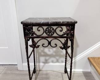 Decorative stone top accent table
