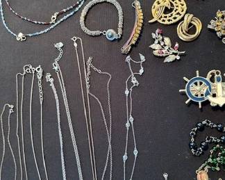 Costume jewelry including sterling silver.