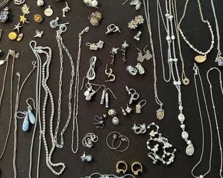 Costume jewelry including sterling silver.
