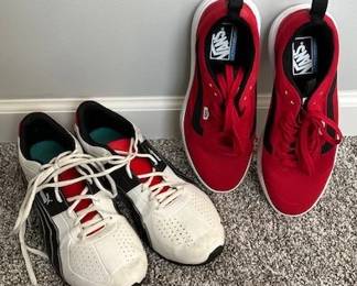 Men's shoes, including Puma Cell Surin sneakers and Vans UltraRange EXO skate shoes.