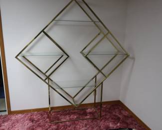 brass and glass Etargere-    Milo   Baughman   style 