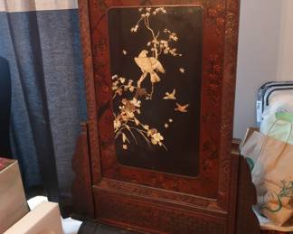 Asian fireplace screen