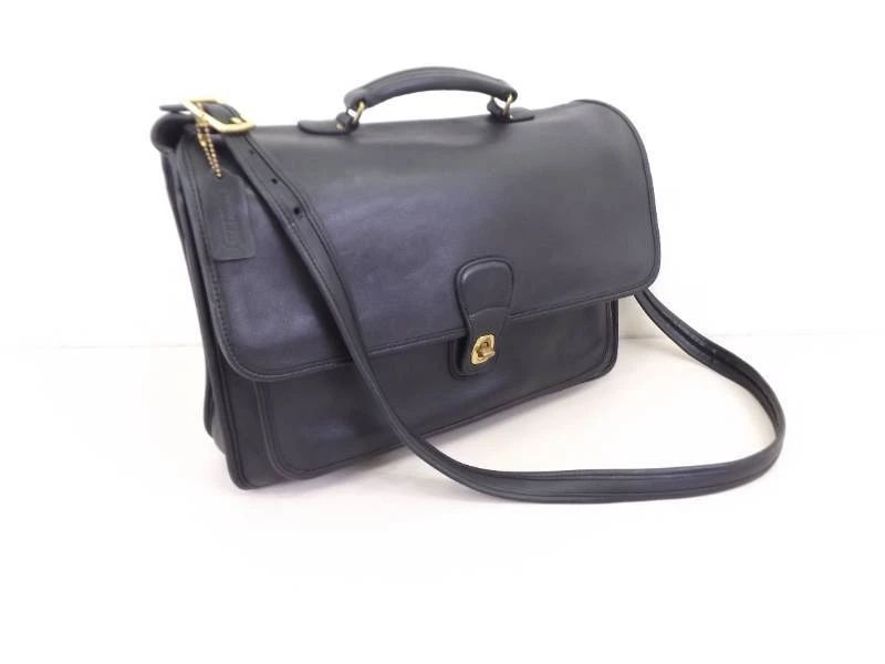 Authentic Vintage Black Leather COACH Metropolitan Briefcase