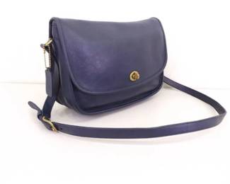 Authentic Vintage Navy Leather COACH City Bag
