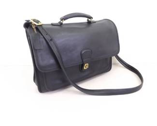 Authentic Vintage Black Leather COACH Metropolitan Briefcase

