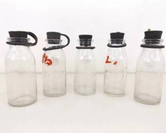Lot of 5 Antique Mojonnier Milk Testing Bottles
