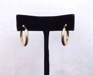14k Yellow Gold Hoop Hinged Earrings

