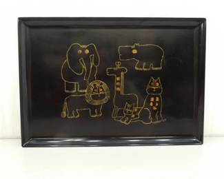 Mid Century Couroc Serving Tray
