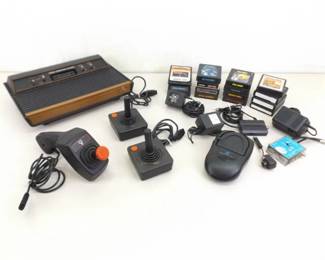 Vintage Atari Video Game Console and Video Games
