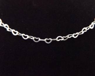 .925 Sterling Silver Heart Link Necklace
