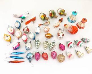 Large Lot of Vintage and Antique Christmas Ornaments

