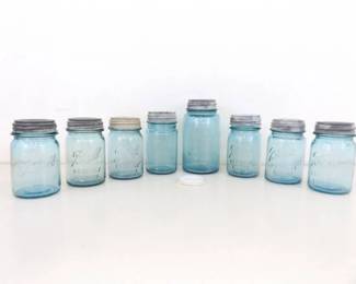 Lot of Antique Ball Mason Jars w/Lids
