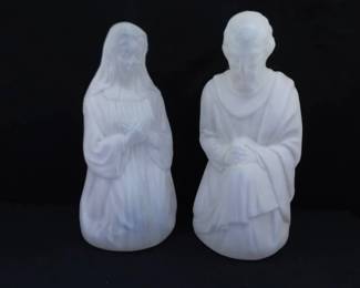 2 Mary and Joseph Blow Mold Lawn Ornaments
