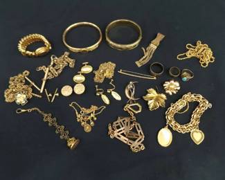 264 Grams of Gold Fill, 14k, 12k, and 10k 1/20 etc. Wearable Jewelry
