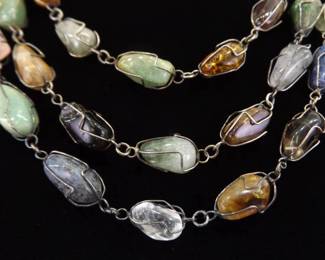 18.5" Genuine Semi Precious Gemstone Beaded Necklace

