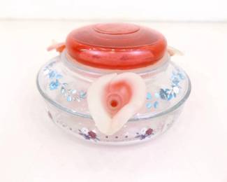 Vintage Glass Hummingbird Feeder
