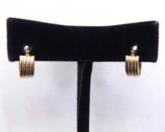 14k Yellow Gold Small Hoop Hinged Earrings
